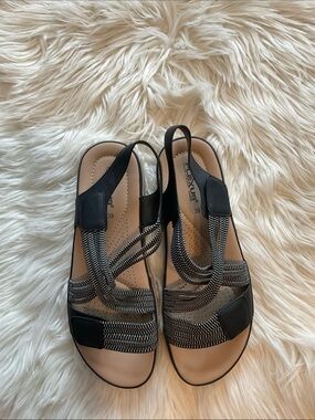 Flexus by Spring Step Women's Crossbeam Navy Everyday Comfort Sandal Size 8.5 US